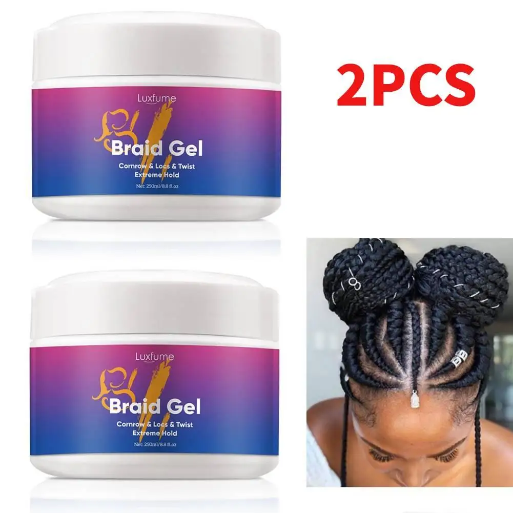 2 adet örgü saç peruk jel Styling kontrol pürüzsüz uzun ömürlü stil örgü jel Tames bukle kenarları saç jeli büküm şekillendirici vaks