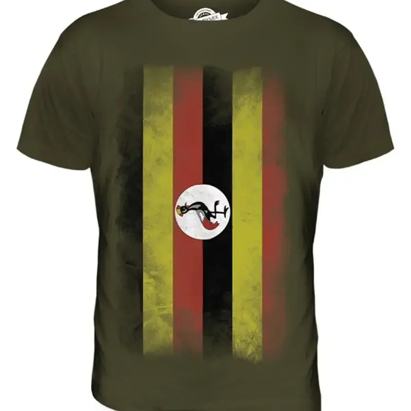 UGANDA VERBLICHEN FLAGGE HERREN T-SHIRT TEE SHIRT XS S M L XL 2XL 3XL 4XL 5XL