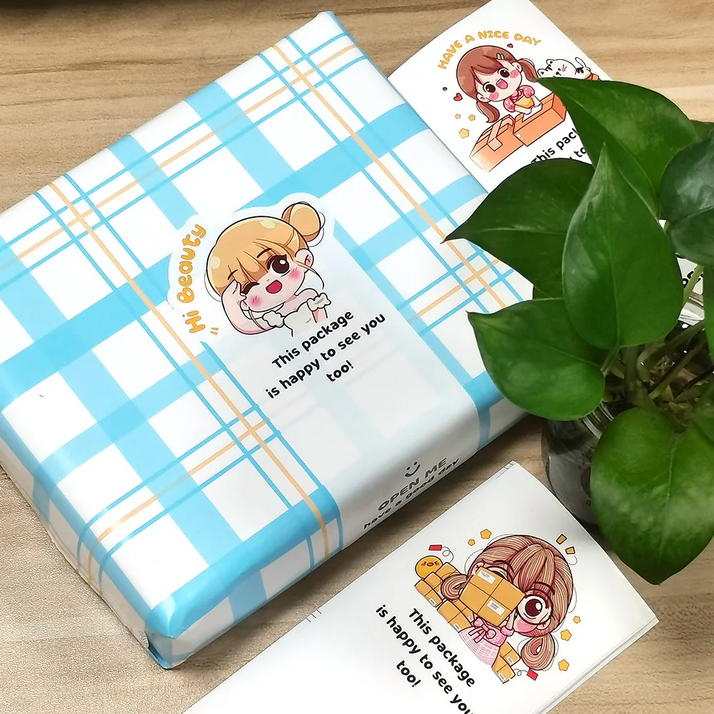 防水シールラベル,感謝ステッカー,パッケージステッカー,小さなビジネスギフトボックス,装飾用品,5x13 cm, 50個