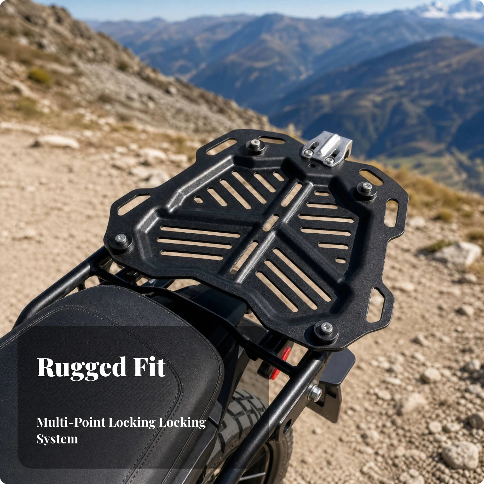 Motorcycle Top Case Base Plate Robust Top Case Mounting Base with Bracket Quick-Release Mounting Plate Wear-Resistant