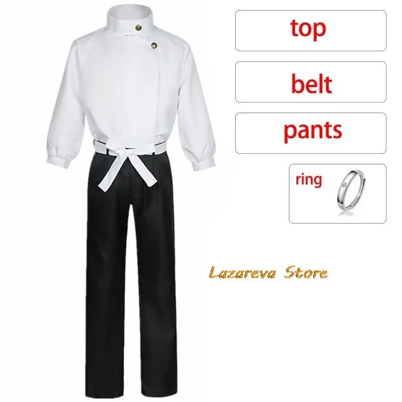 Jujutsu Kaisen Yuta Okkotsu Cosplay Kostüm Anime Okkotsu Yuta Perücke Top Hosen Gürtel Uniform Halloween Party Kleidung für Männer Frauen