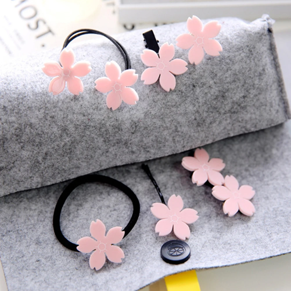 

7PCS Set Flower Hairb Flower Shape Decoration Clip Girls Accessories Travel Party Wedding Styling Tool