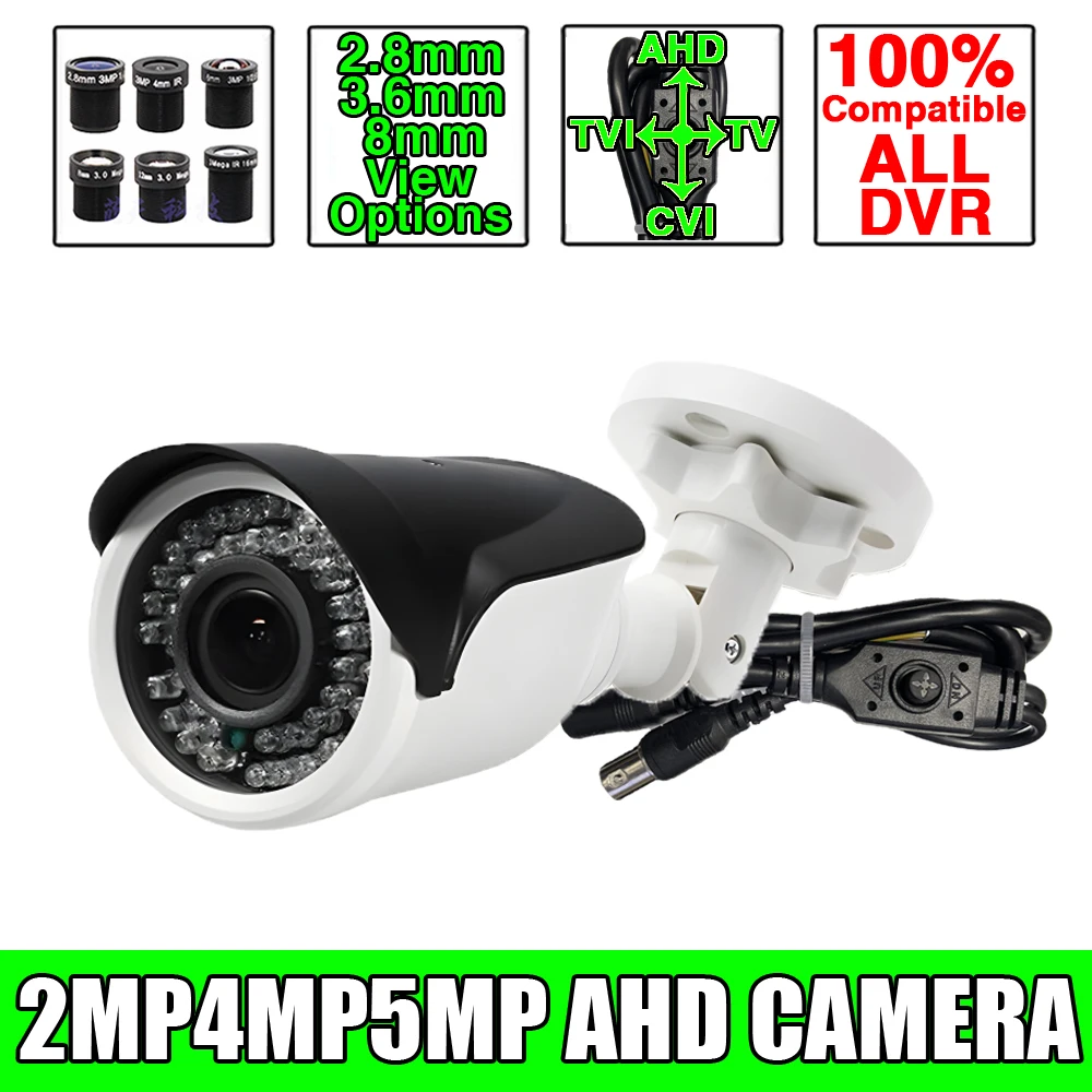 

ALL DVR Compatible Mini Outdoor CVBS/TVI/CVI AHD CCTV Camera 4in1 1080P 4MP 5MP 4K Ultra HD With Bracket Waterproof Security Cam