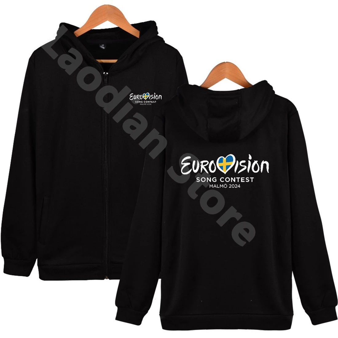 Eurovision 2024 Zip up Hoodie Streetwear Zipper Sweatshirt Fashion Longsleeve Clothes Unisex Hooded Jackets Hip-hop Trucksuit