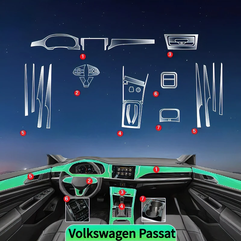 

For Volkswagen Passat 22-24models interior protection Dashboard Multimedia GPS Transparent Scratch-Resistant Film Modificatio