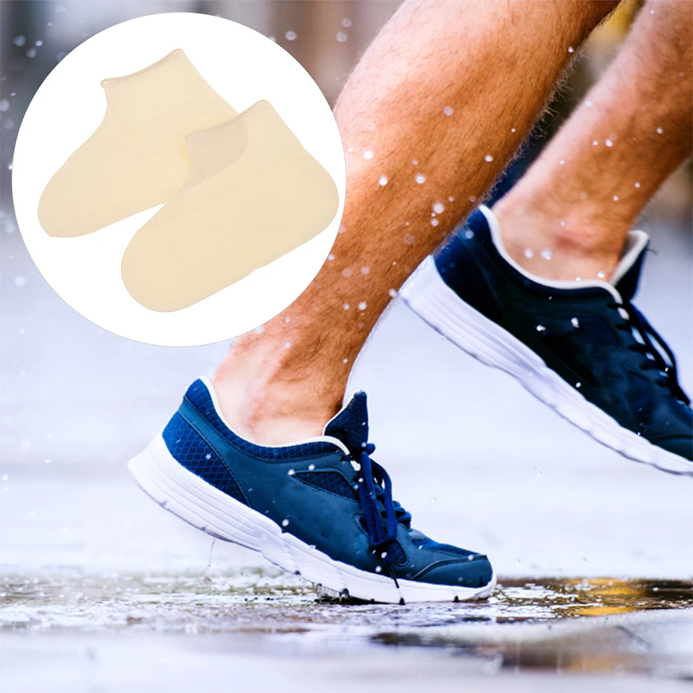 

4pcs Waterproof Silicone Shoe Reusable Non-Slip Boot Protectors Elastic Fit All Sizes Outdoor Unisex Shoe Rain Covers For Women