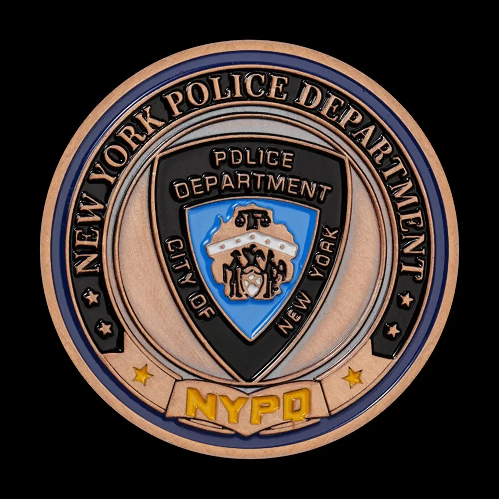 USA New York Police Department Commemorative Coin Bronze Plated Gift Saint Micheal Pattern Challenge Coin