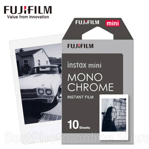 Imagen 2 del producto 10-100 hojas Fujifilm Fuji Instax Mini 12 11 8 9 Películas monocromáticas en blanco y negro para istantaneo Mini 8 9 7s 25 papel fotográfico para cámara