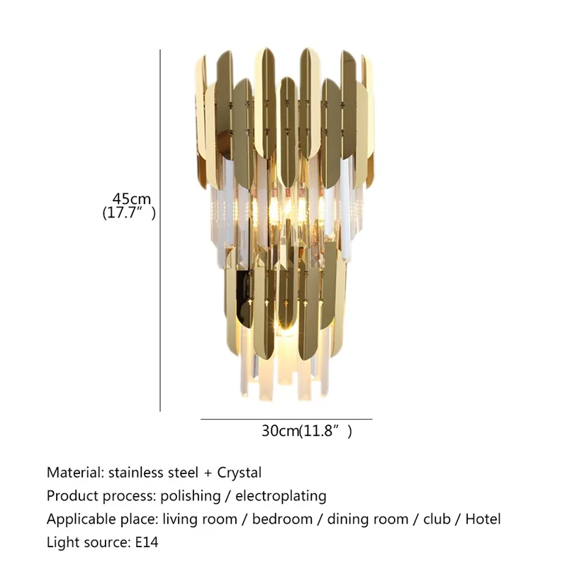 ·SOFEINA Crystal Wall Lamp Contemporary LED Indoor Sconces Light Fixtures Decorative For Home Bedroom