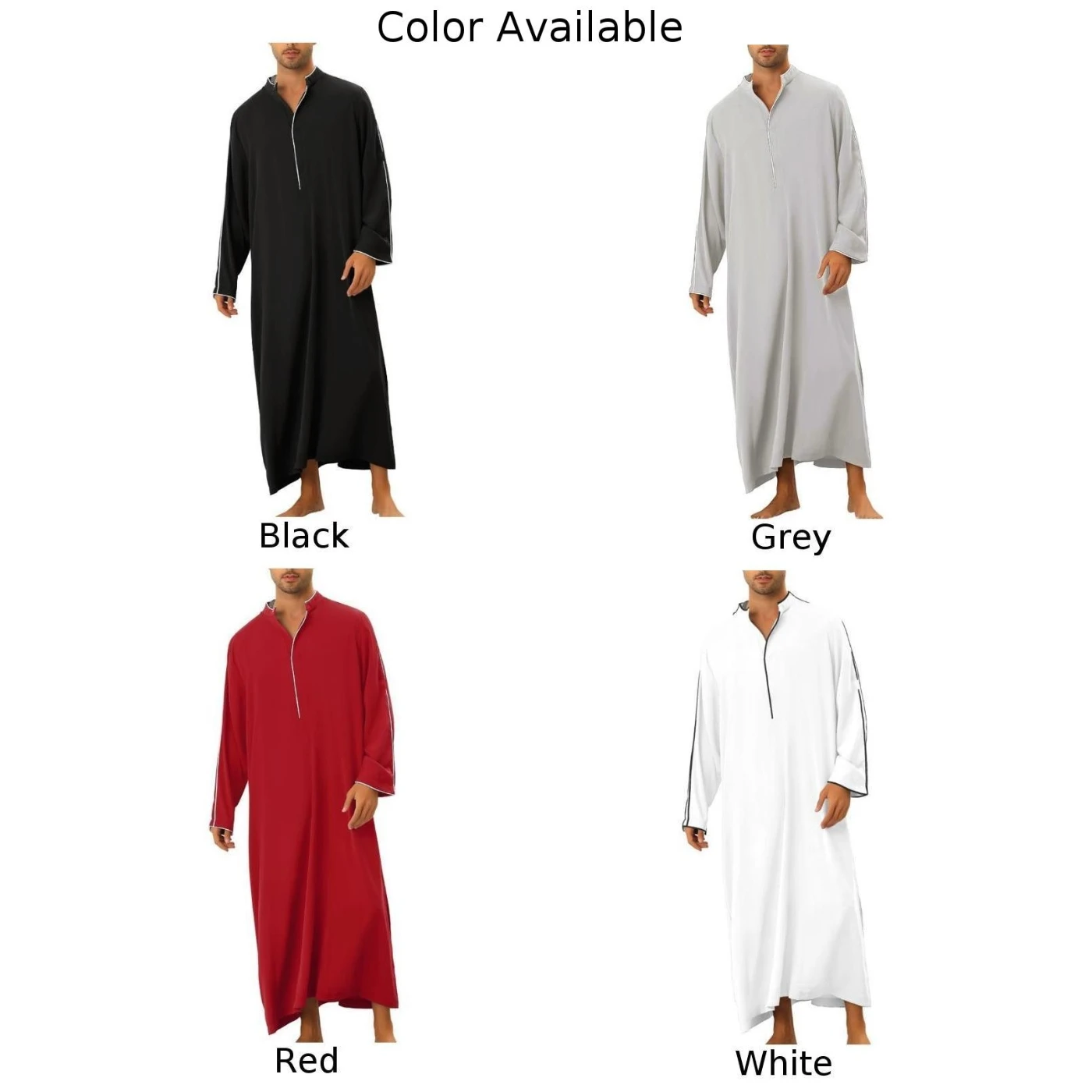 Men V Neck Long Sleeve Maxi Dress Full Length Casual Kaftan Robe Muslim Gown Loose Long Sleeve Vintage Arab Ethnic Islamic Dress