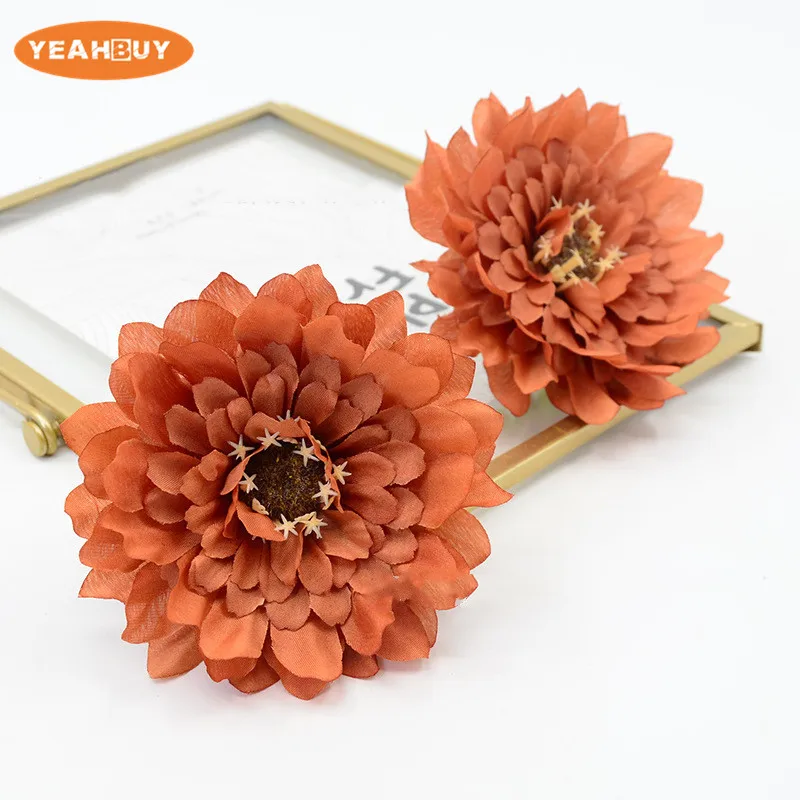 10 cm 12 Farben Künstliche Seidenblüten Chrysantheme Simulation für DIY Hochzeitsstrauß Wand Garten Blumen Zubehör – Detail 7