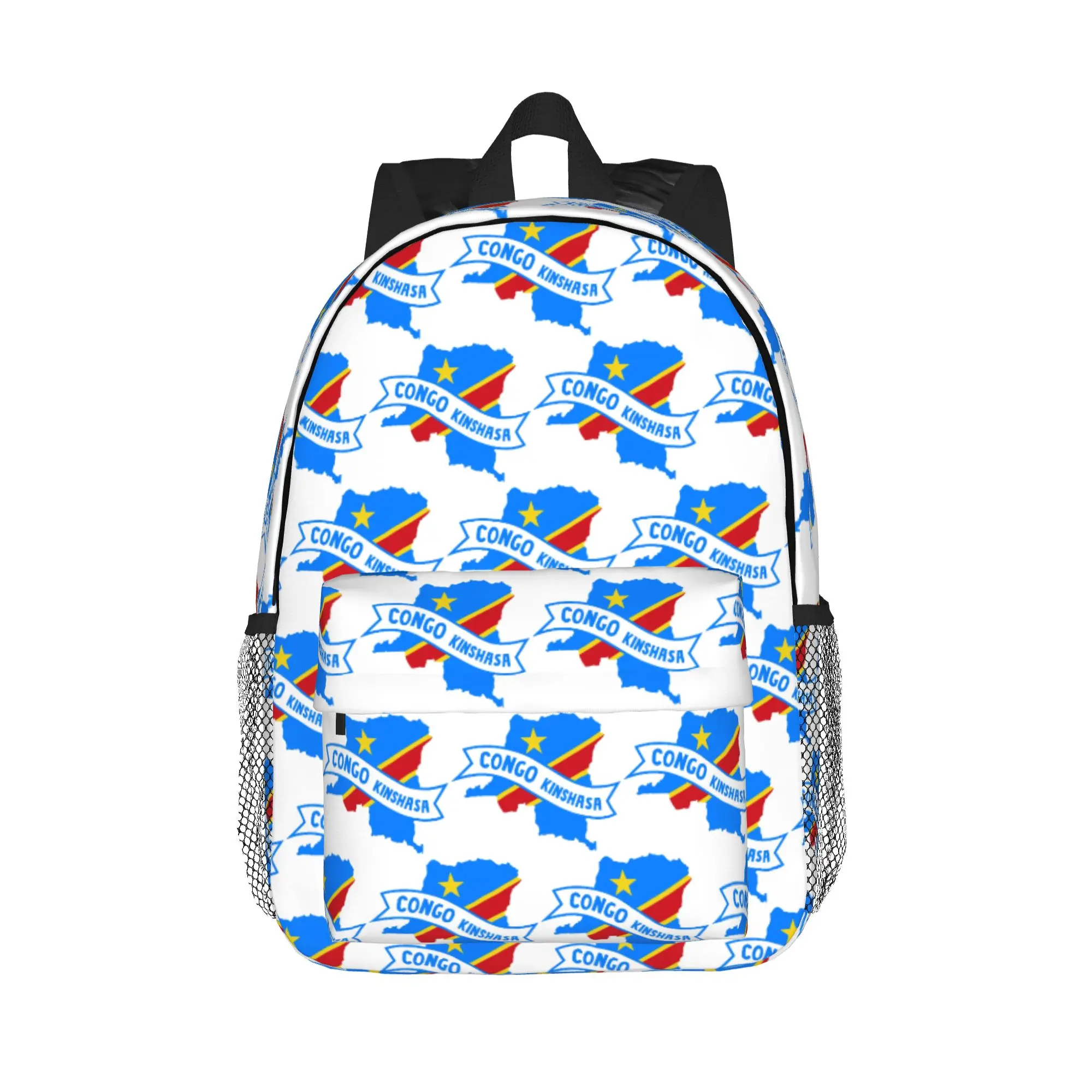 Free Congo flag Backpack Hot Sale Daypack Large Capacity Boys Girls BookBag Shoulder Bags for Men Women School Bag