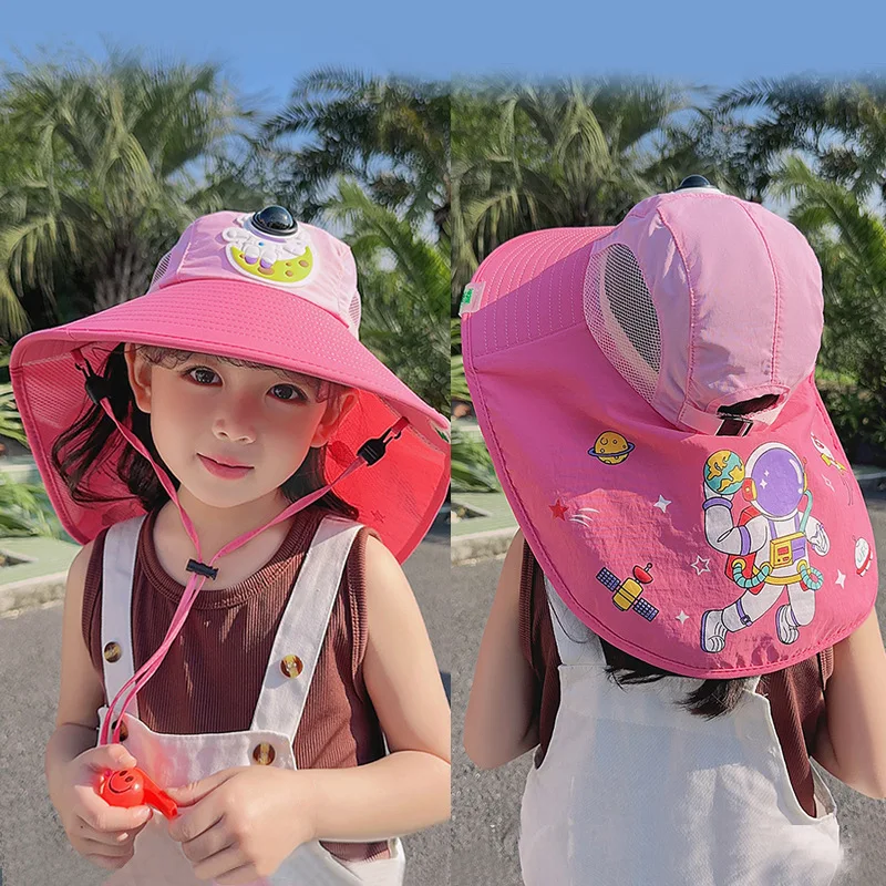 

New Design Sunscreen UV Protection Cartoon Printing Toddler Fisherman Sun Hat Polyester Baby Children Kids Bucket Hat