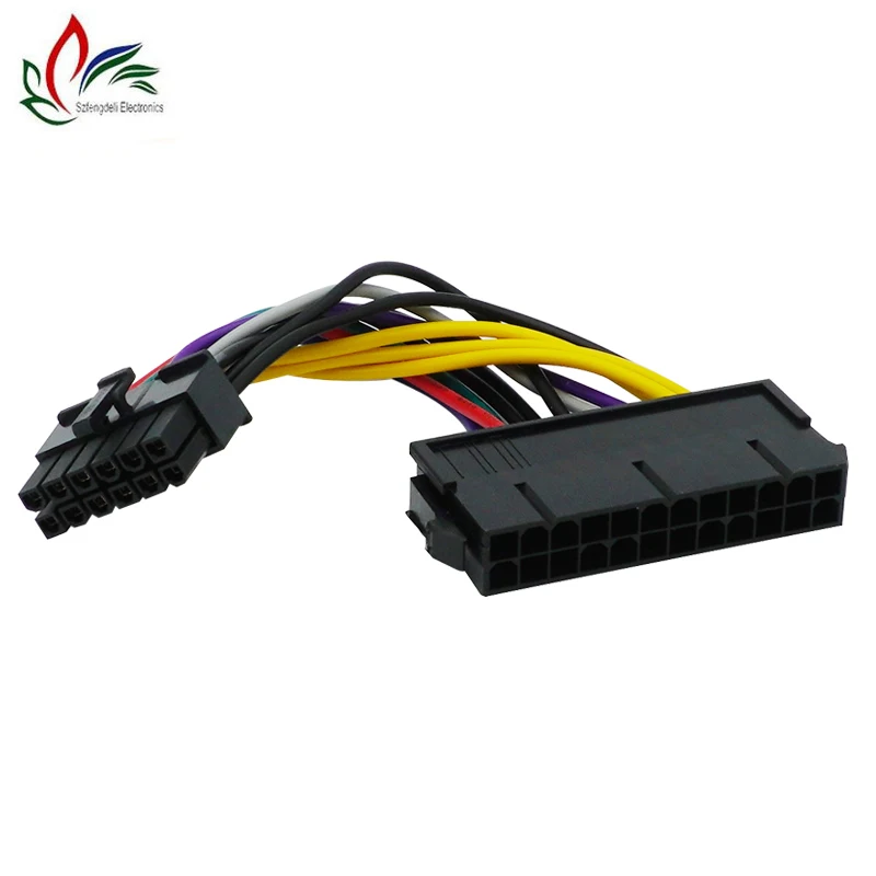 14cm 24Pin To 12Pin Power Cable ATX 24-Pin Female To 12-Pin Male PSU Converter Adapter For Acer Q87H3 18AWG Computer Accessories