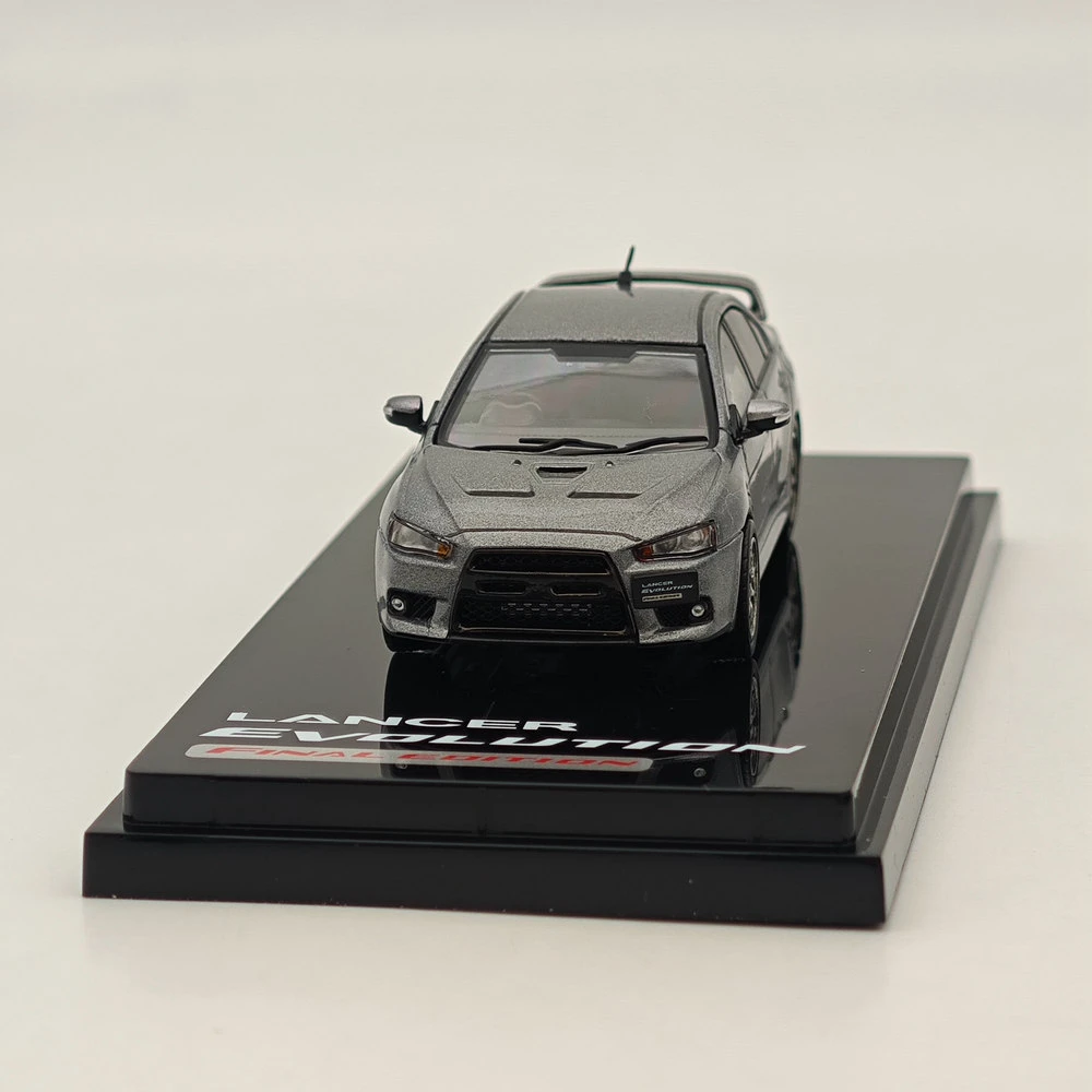 Hobby Japan 1/64 Lancer Evolution X Final Edition met motorweergavemodel Titaniumgrijs (M) HJ 642053 AGM gegoten autocollectie