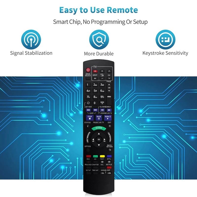 N2QAYB 000780   ملحقات استبدال جهاز التحكم عن بعد لمسجل DVD Blu-Ray من باناسونيك