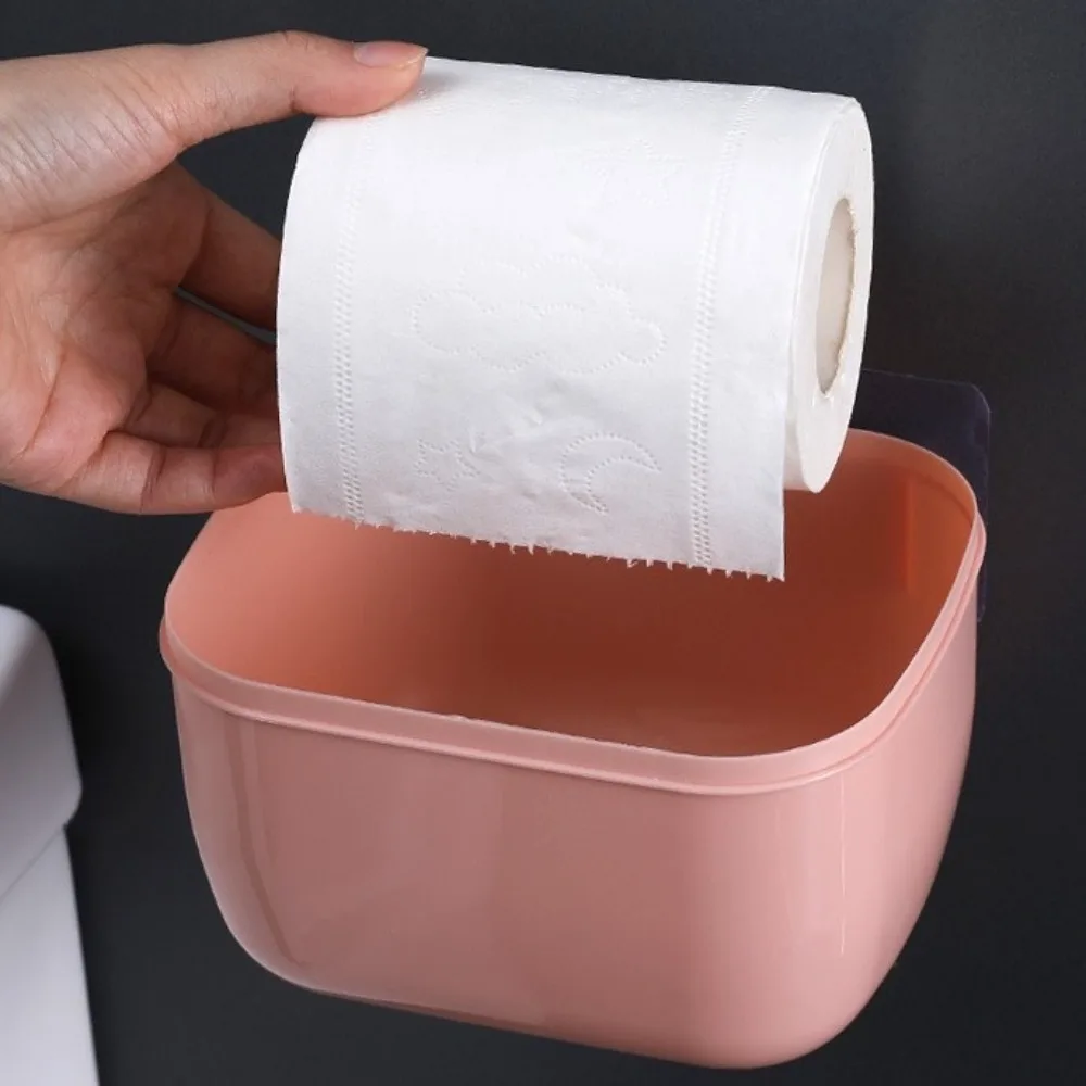 صندوق مناديل متعدد الوظائف بسعة كبيرة مع صندوق تخزين موزع الرف وحامل ورق التواليت ذاتي اللصق مقاوم للماء #3