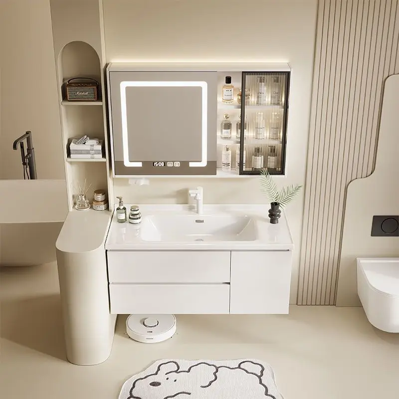 بسيطة، خزانة حمام، مرحاض، حوض غسيل، خشب متين، حديث، ذكي، سيراميك