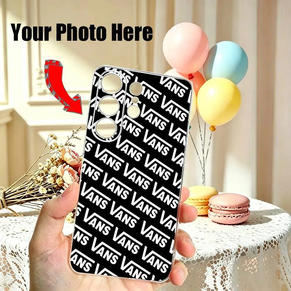 Capa de Telefone Transparente de Silicone Macio V-vans LOOG Classic para Samsung S25, S24, S21, S22, S23, S30, Ultra, S20, Plus, Fe