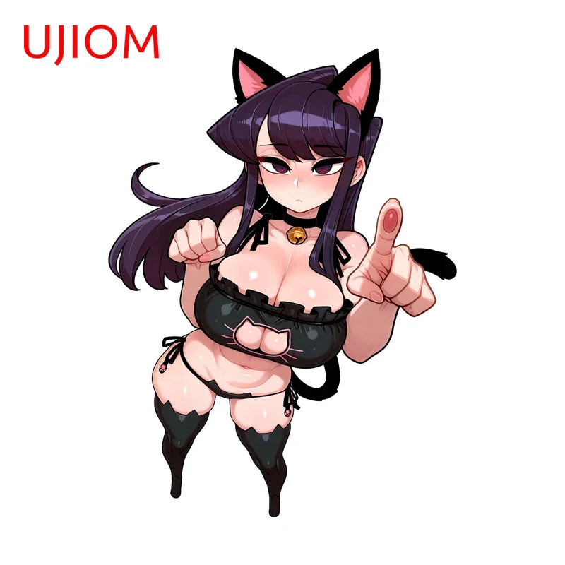 UJIOM Sexy Attractive Cat Waifu Wall Sticker Komi Standing Posture Playful Graphics Decal Suitable For Smooth Surfaces Decor