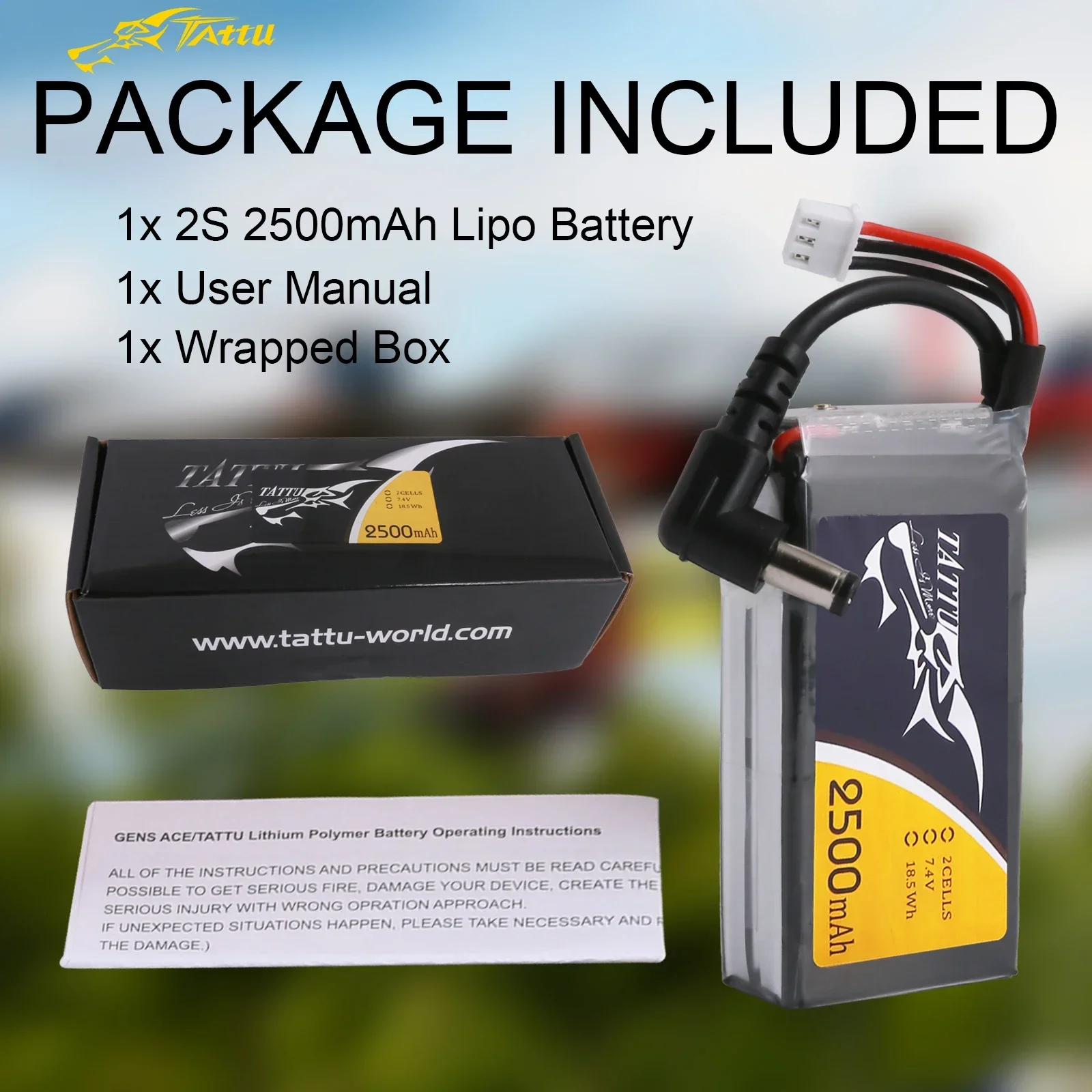 Tattu Lipo Batterij 2S 2500Mah Lipo 7.4V Fpv Goggle Batterij Voor Fatshark Bril Rc Tools Rc Accessoires Fpv Onderdelen