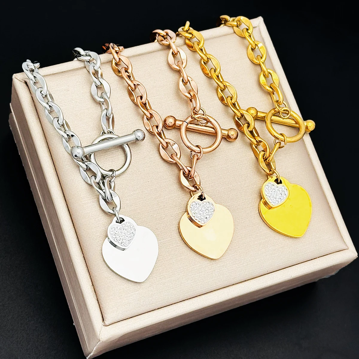 Fashionable Niche Design Love Jewelry Versatile Bracelet Versatile Temperament Peach Heart Ot Buckle New Style Bracelet image 2