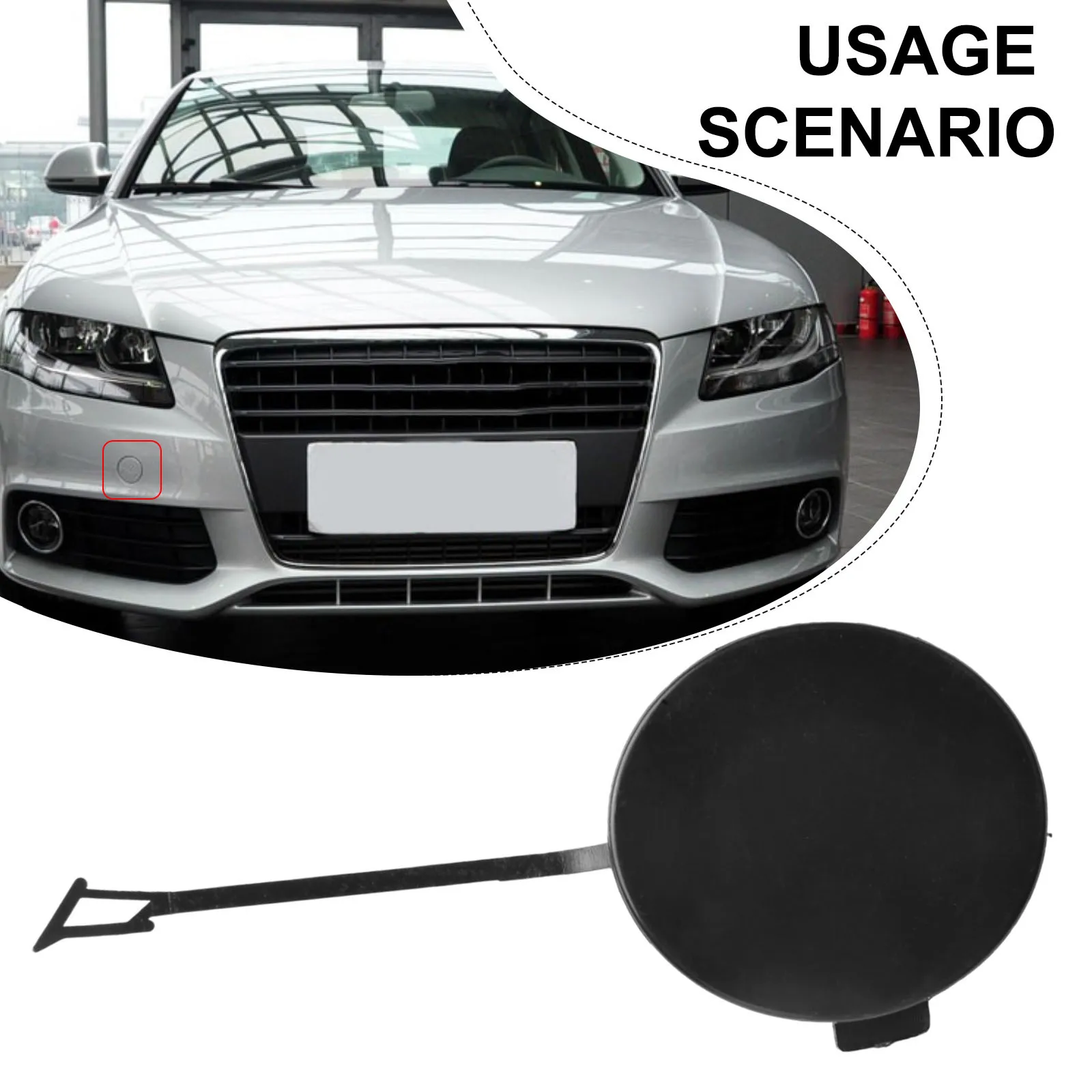 Подходит для A4 B7 2004-2008, высококачественная крышка фаркопа, 1 шт., аксессуары из АБС-пластика, черная передняя часть, высококачественные автомобили