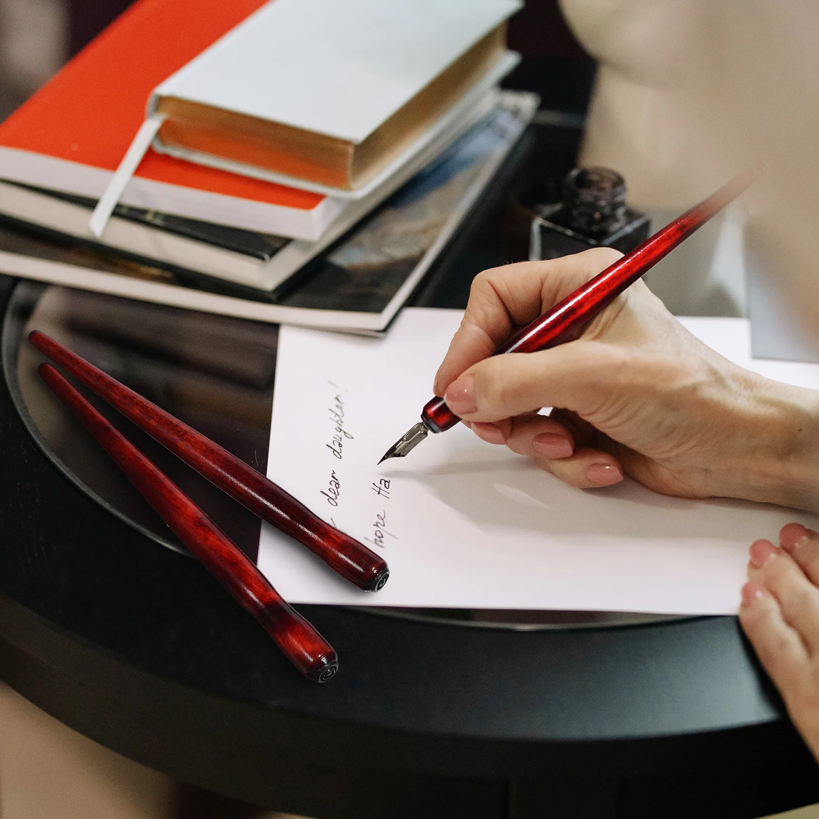 

12 шт., деревянный держатель для ручек, тон палисандра для рисования, письма, принадлежности для каллиграфии, портативный держатель для пера для художников, студентов