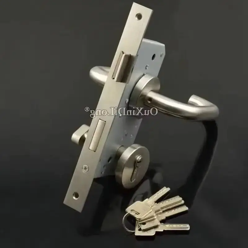 European Mortise Door Lock Passage Entrance Fire Proof Door Lock (Door Handles+8550/8560 Lock body+70/75/85 Lock Cylinder+Key)