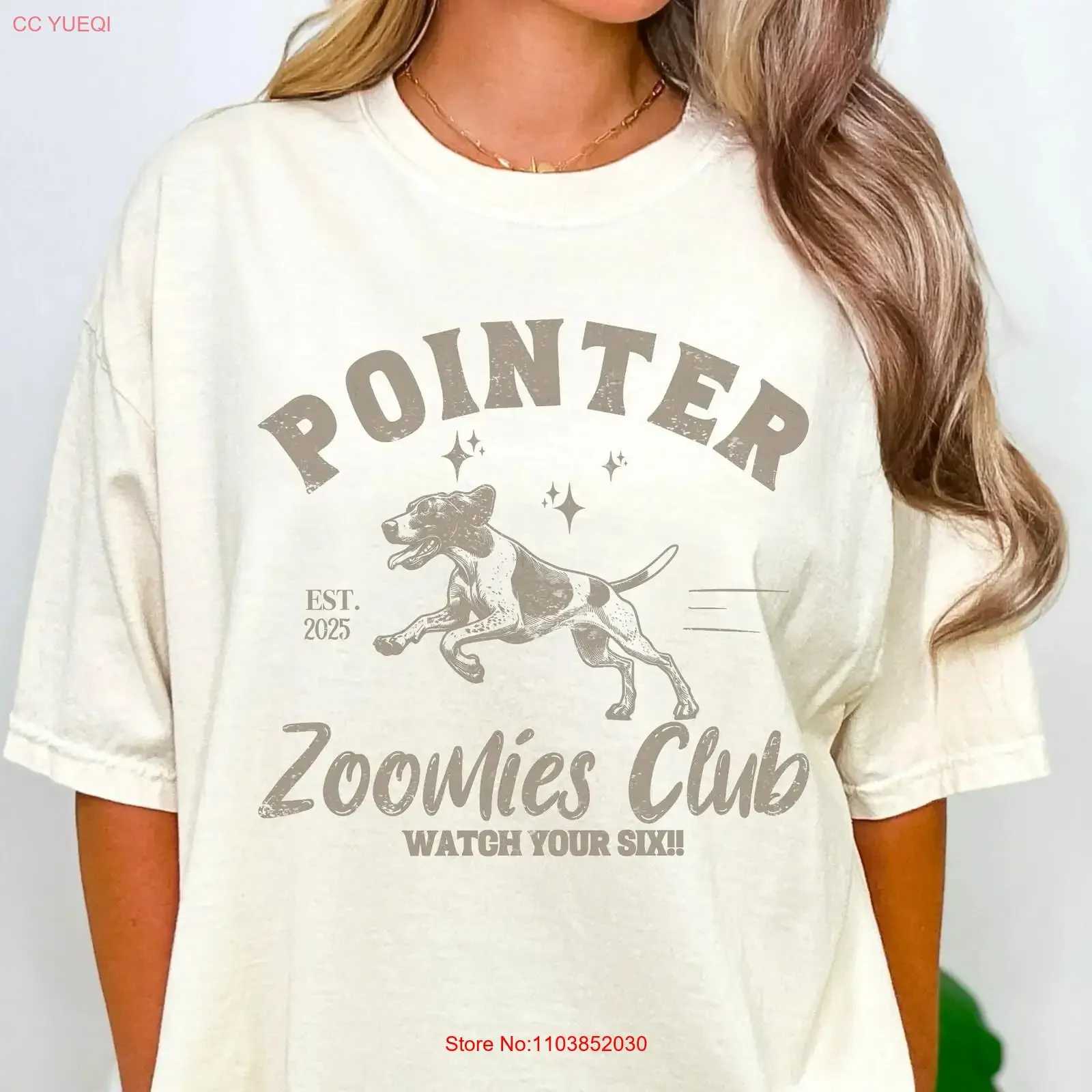 Camiseta o sudadera con estampado gráfico vintage lavado del Club Zoomies de perros German Shorthair Pointer GSP para mamá y papá, para uso diario