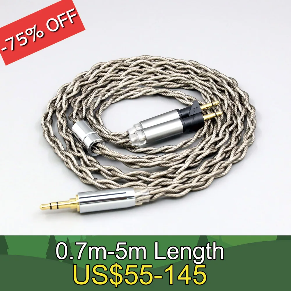 

99% Pure Silver + Graphene Silver Plated Shield Earphone Cable For Abyss Diana v2 phi TC X1226lite 1:1 headphone pin LN008503