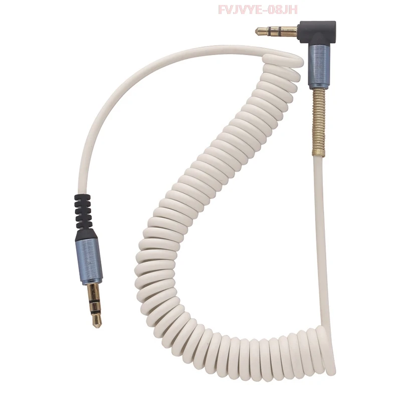 3.5mm Male to Male Aux Cable - Straight Head + Bent Spring Design for Car Audio, Speakers & Headphones Durable Extension B2