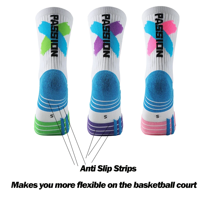 1/2/3 Pack Thick Breathable Basketball Socks Kids Crew Length Non Slip Cushioned Sport Socks Ankle Support Youth Boys 8-12 Socks