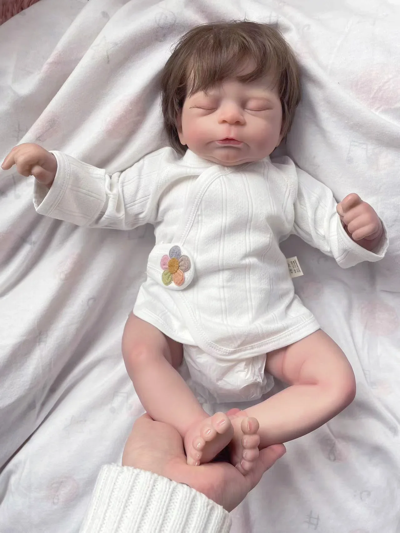 

50CM Timothy Reborn Baby Dolls Sleeping Hand Paint Baby 3D Skin with Visible Veins Bebe Reborn Doll Toys for Children