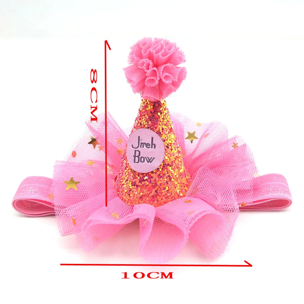 1pc Adjustable Birthday Christmas Pet Dog Hat Cat Cap with Lace Sequin Grooming Hat with Strap Small Dog Cat Dog accessories