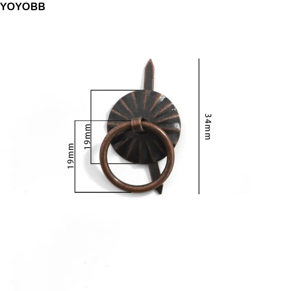 

Multiple Colors Vintage Bronze Door Handles Iron Haplopore Vintage Alloy Door Handles Knob Small Loop Pull Retro