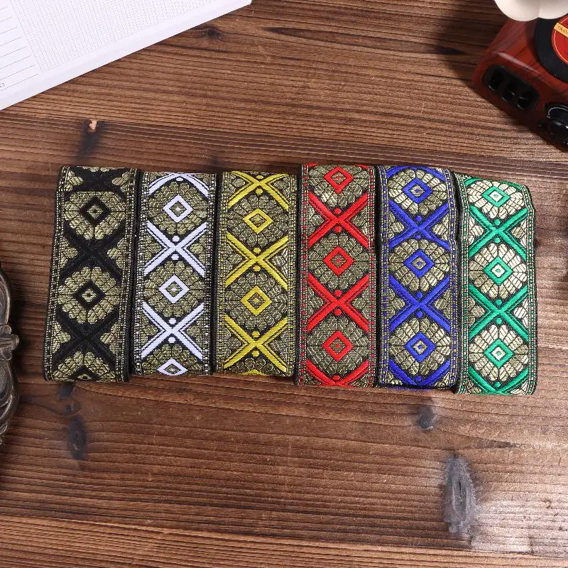 7 Meter*5 cm Vintage Ethnische Stickerei-Borte Boho Spitzenborte DIY Kleidung Taschen Zubehör Bestickter Stoff – Detail 2
