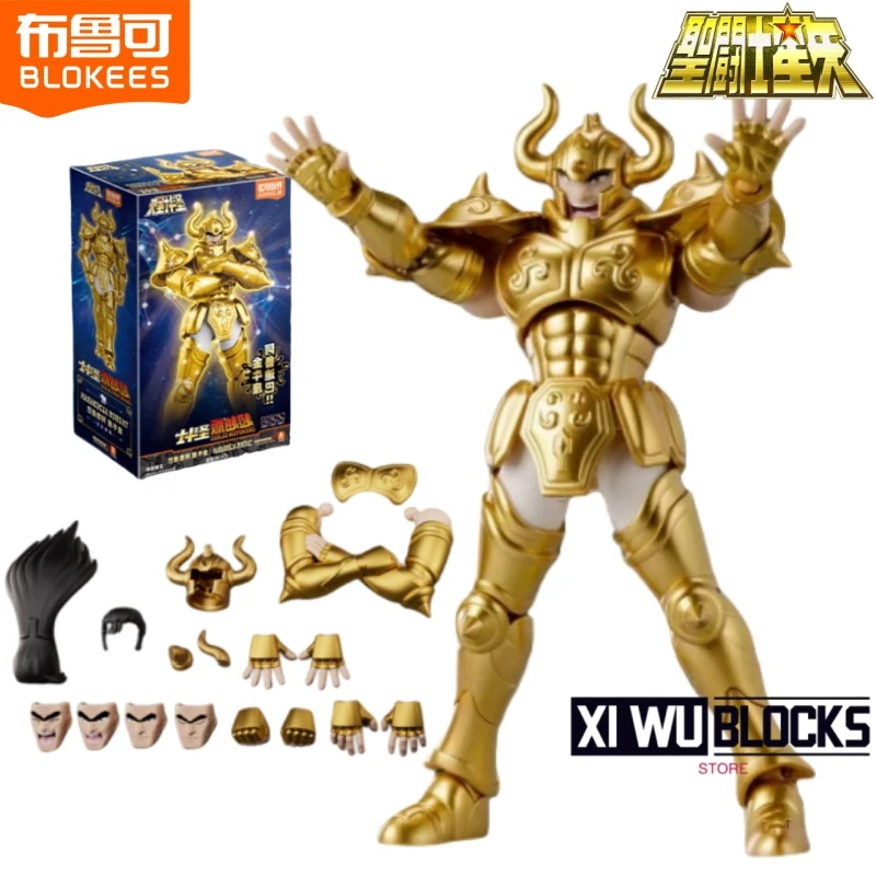 BLOKEES Building Block Saint Seiya Transcended Edition Taurus Aldebaran Assembled Movable Model Ornament Collection Toys Gifts