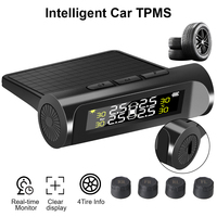 Tyre Pressure Monitoring System Auto Security Alarm Systems Car TPMS with 4 External Sensors Universal Digital LCD Display