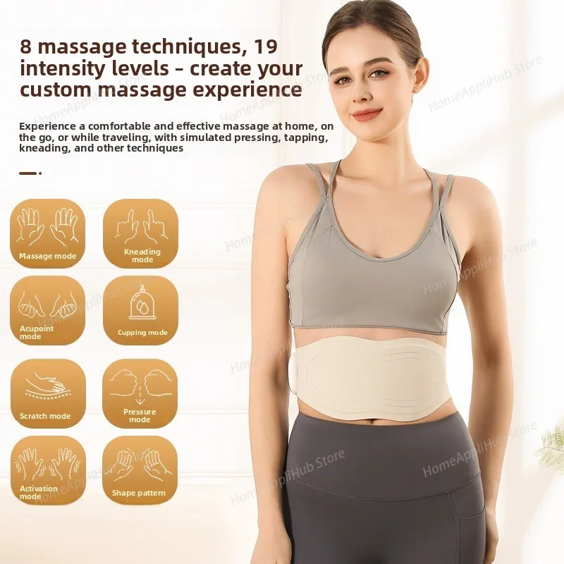 Electric Heated Waist Massager Abs Sculptor Ab Toning Belt for Belly Exercise Lower Back Abdominal Massager Muscle Relax Support