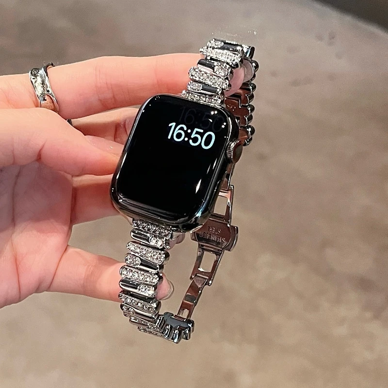 Luxury Sparkly Rhinestone Meta - Luxury Watch Apple Bands recension och pris