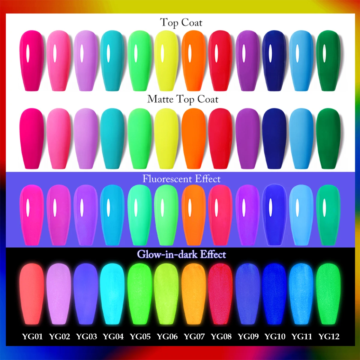 FTMY 7ML neon fluorescent luminous nail polish UV gel luminous removable nail polish semi-permanent polish nail salon DIY manicu