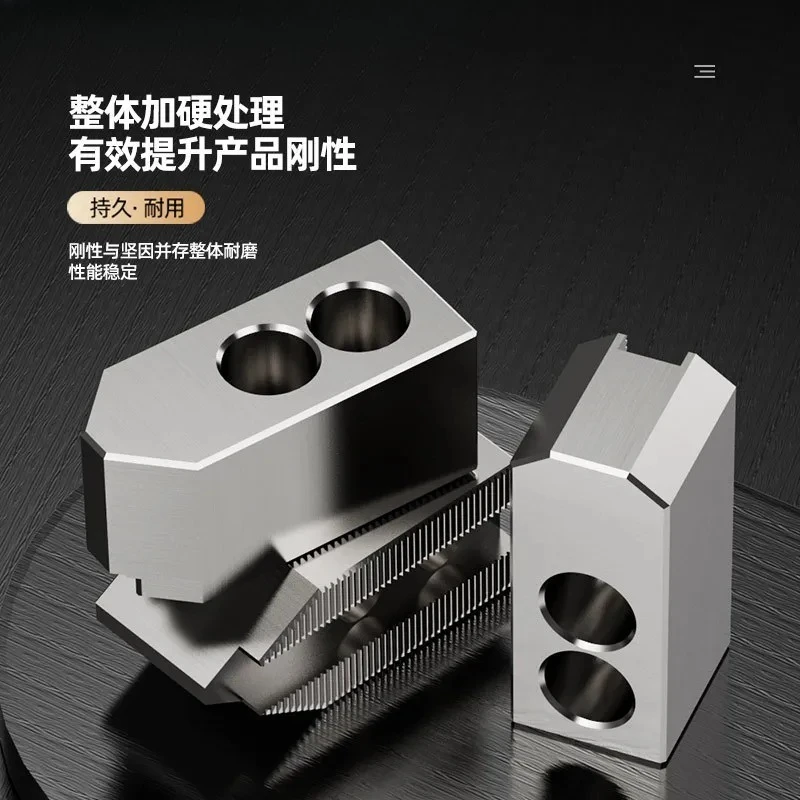 3-Jaw Hydraulic Chuck Soft Jaw L-Shaped Heightening Step Claw 5/6/8/10 Inch 120° Sharp Angle Hole  Replacement Accessory