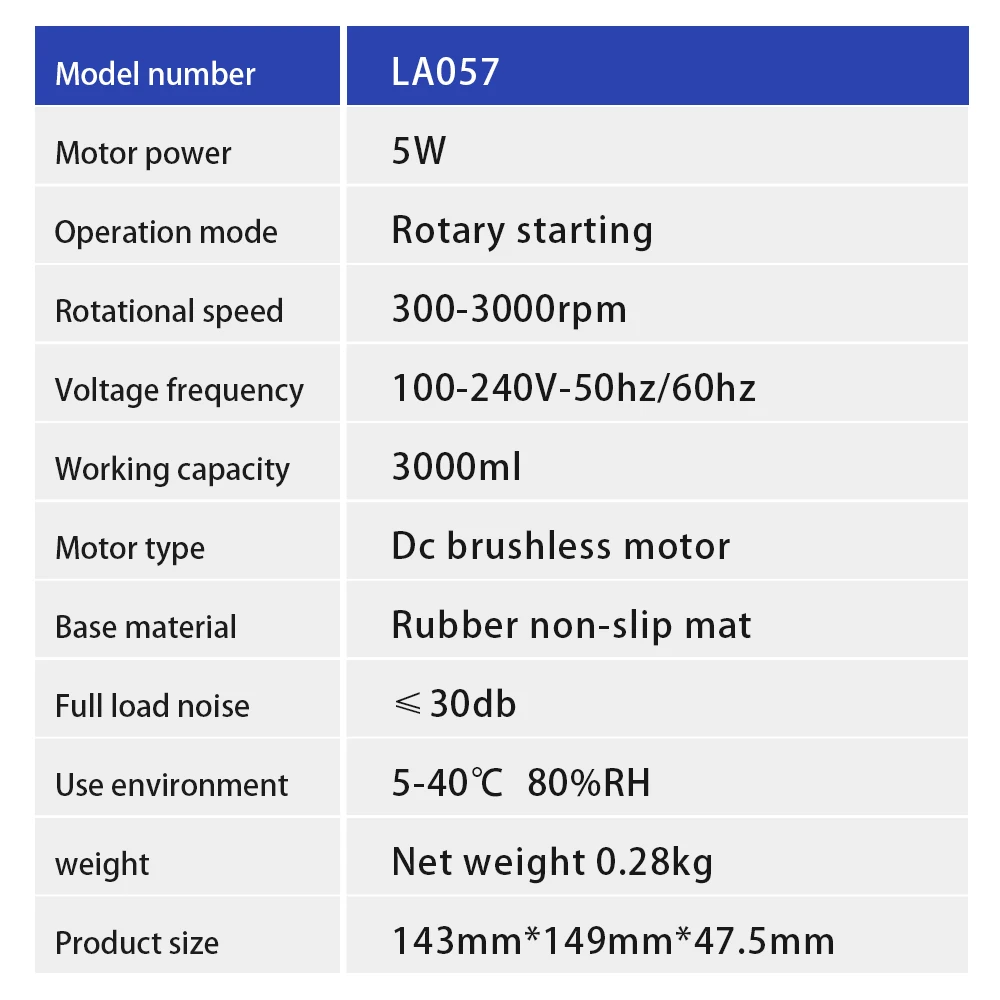 3L Mini-Magnetrührer mit Rührstab, Flüssigkeitsmischer, 3000 U/min, bürstenloser Gleichstrommotor, Magnetmischer, Laborbedarf