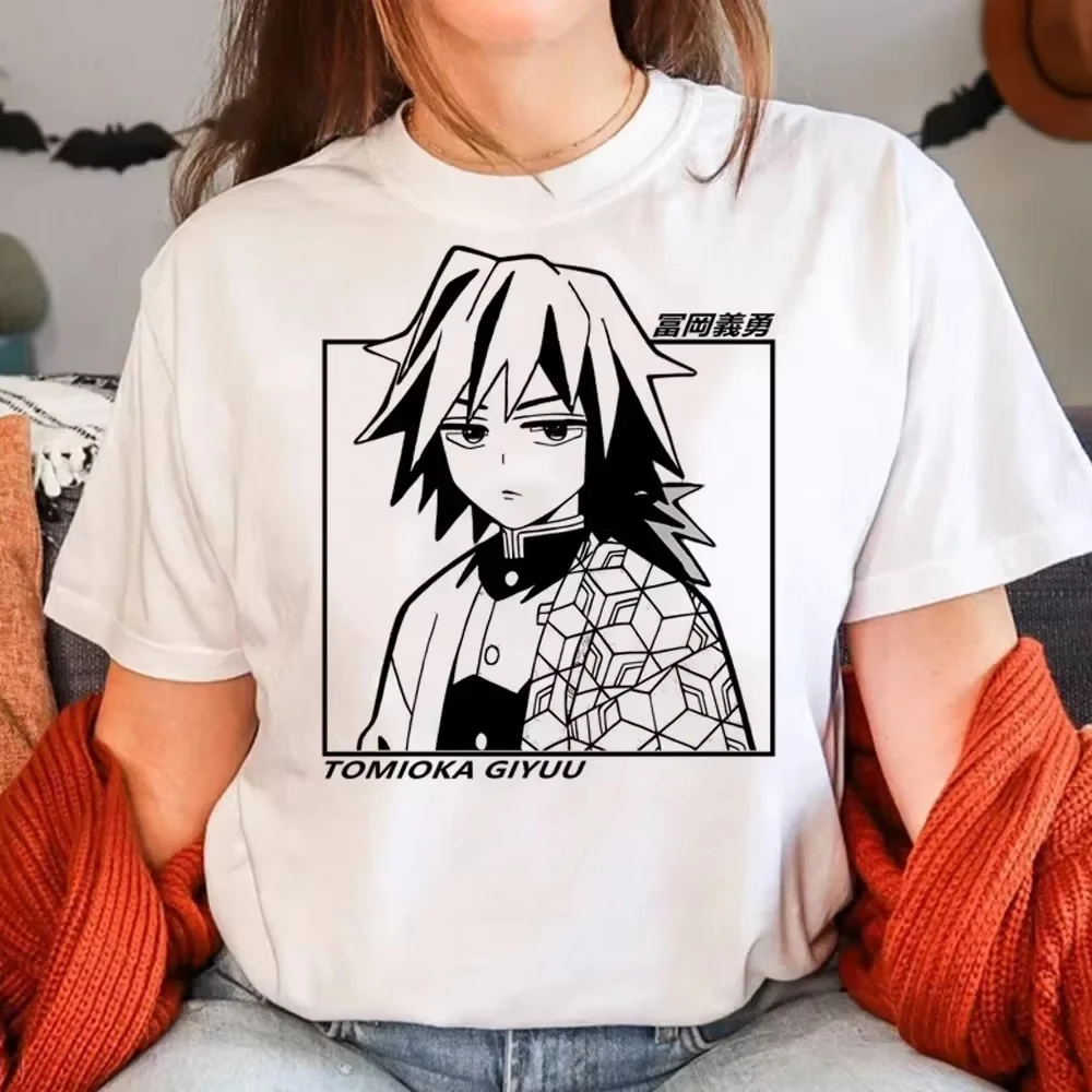 2025 Muichiro Tokito T-shirt Frauen Harajuku Sommer Manga T-shirts Weibliche Manga Japanische Anime Kleidung Y2k Top