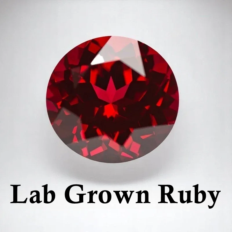 

Top Round Faceted Pigeon Blood Lab Grown Ruby Loose Gemstones Test Mohs Hardness for Jewelry Making Gem Collection Stone