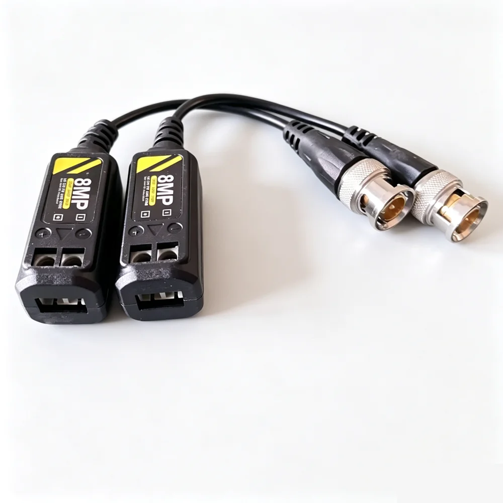 4K CCTV Video Balun Connectors Passive AHD/TVI/CVI/CVBS Signal Transceivers For 8MP/5MP/1080P Single Channel For BNC Cameras