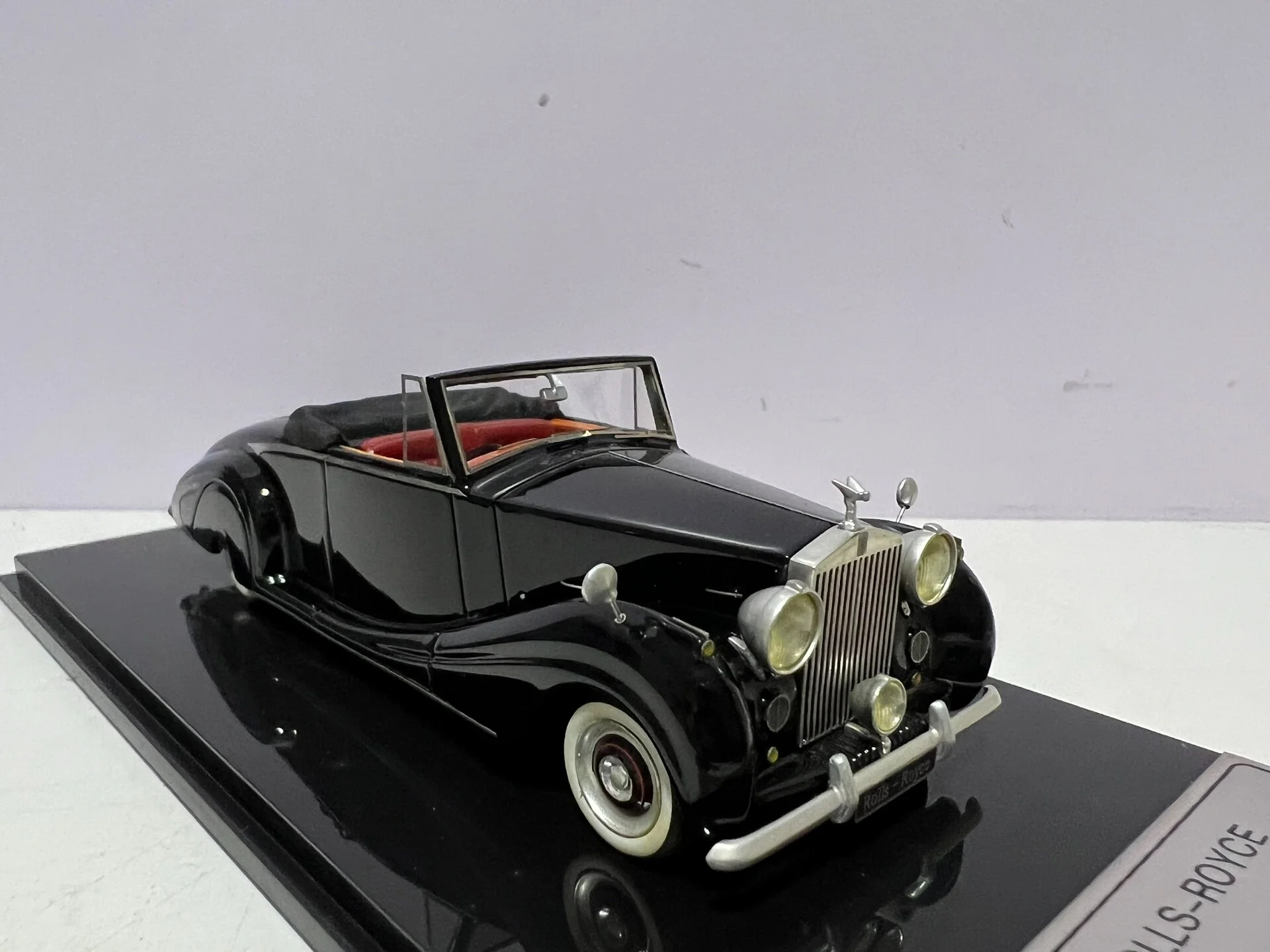 Diecast 1/43 Schaal Rolls-Royce 1950 Zilveren Convertible Hars Automodel Collectible Toy Gift Souvenir Display Ornament