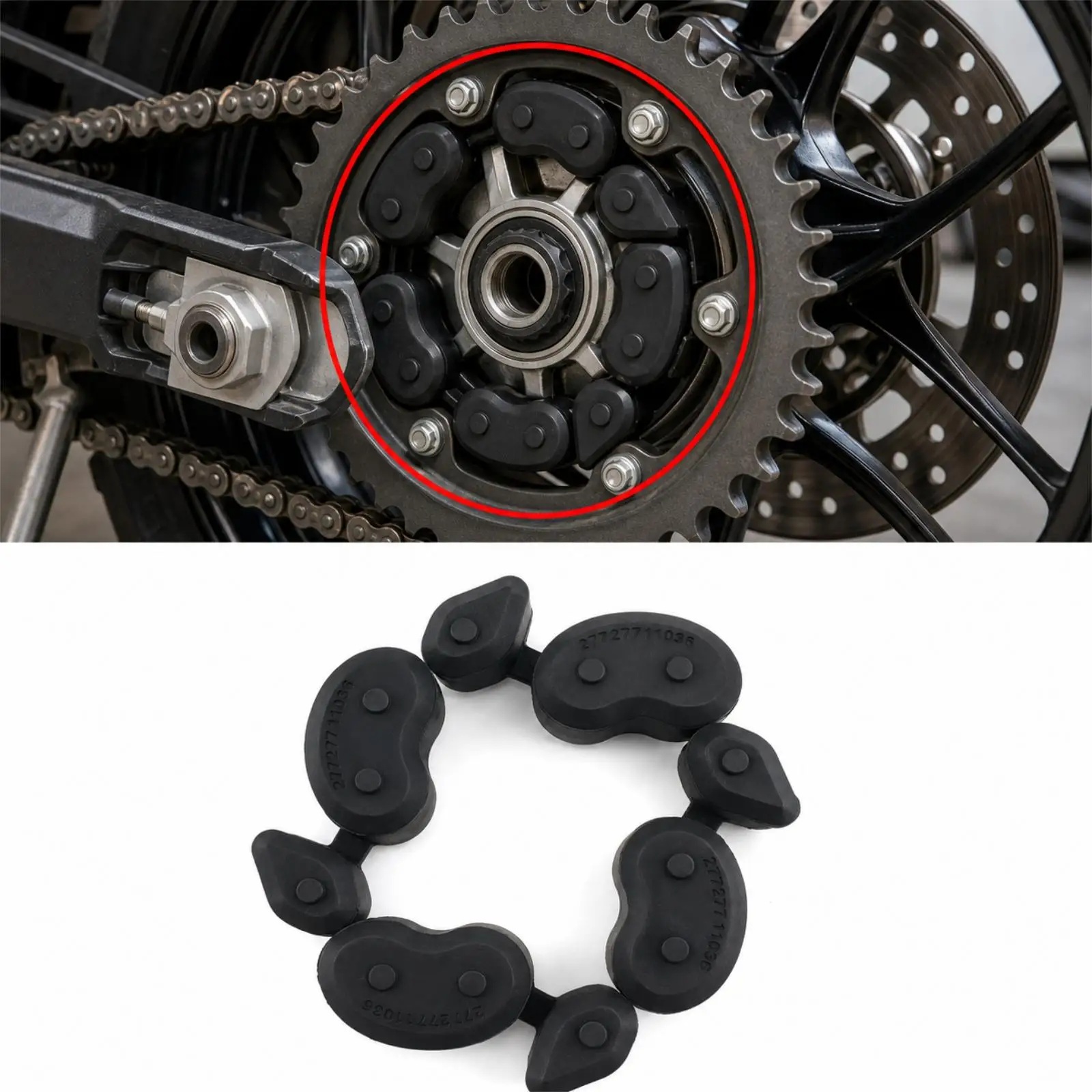 4x Motorcycle Rear Wheel Hub Cushion 27727711036 Maintenance Repair Parts Replaces Spare Part Rubbers for F800GT F800S