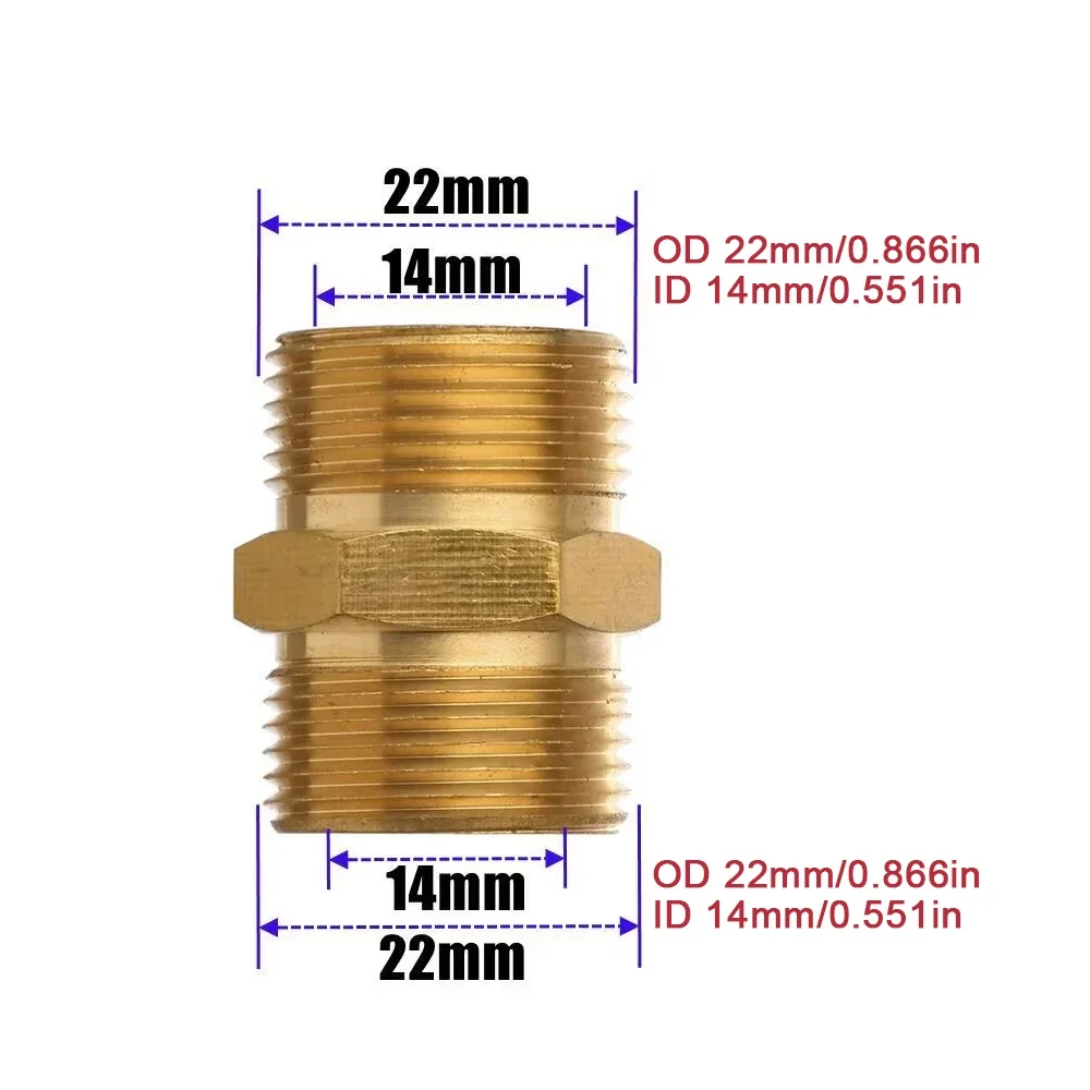 Hochdruckreiniger-Schlauchverlängerungsanschluss-Adapter, M22 14 mm und 15 mm Außengewinde, Innenschlauch-Kupplungsadapter für Power Washe – Detail 11